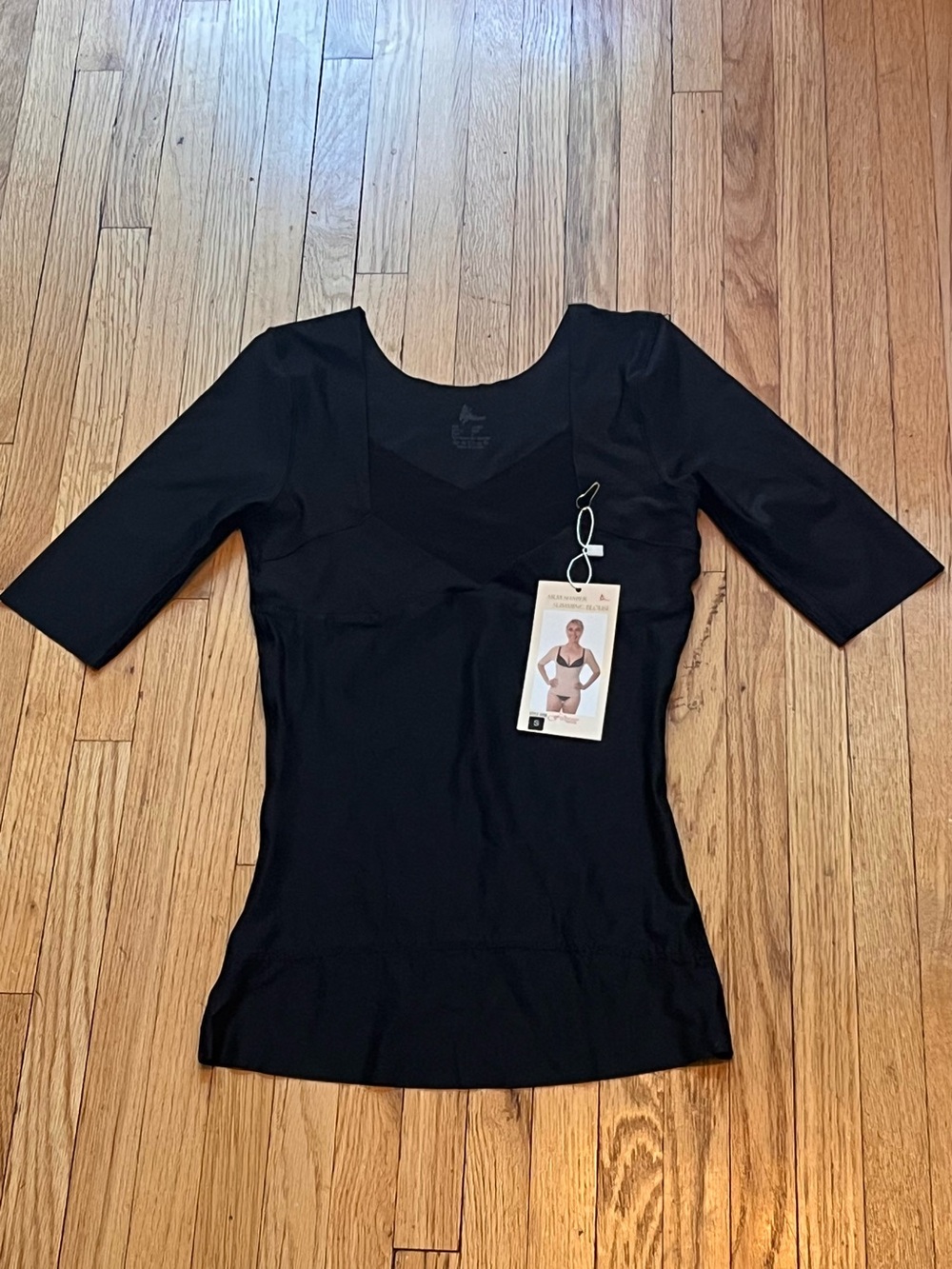 Fullness Shape Wear Black Sz S Arm Shaper Slimming Top Stretch Compression NWT